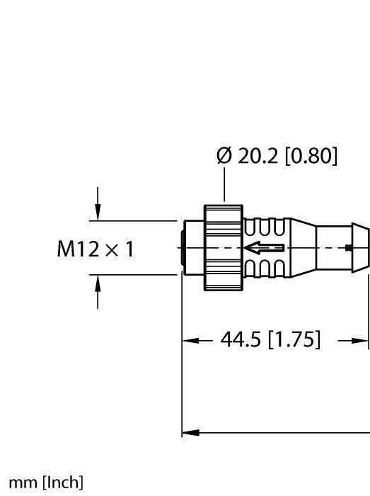Turck EKRT-A4.400-GC2K-10 Connection Cable, M12 x 1 Straight Female Connector, 10 m L Cable, 4 Poles