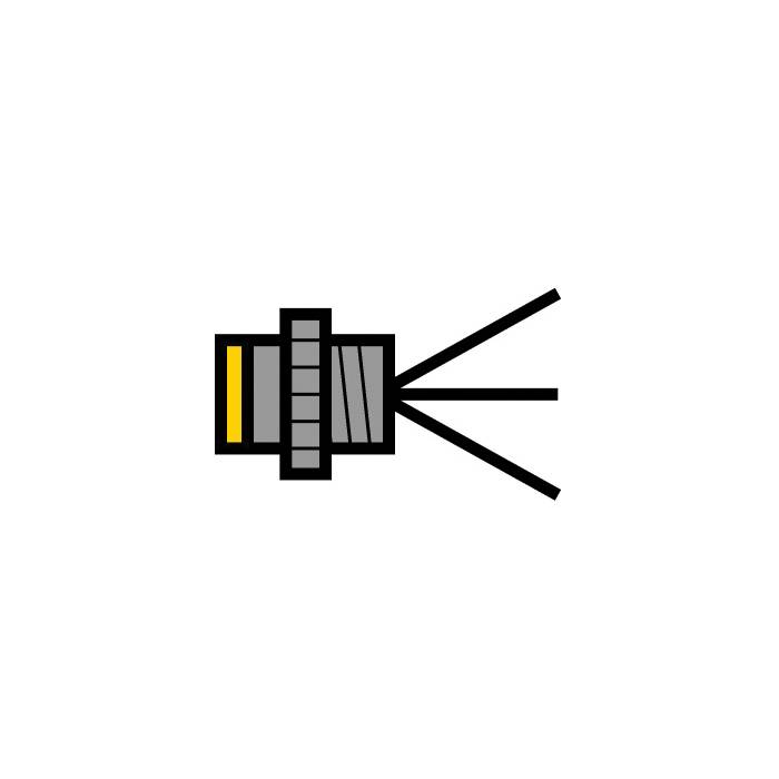 Turck Versafast BKF 19-19-0.5/M18 Female Single End Receptacle, 30 VAC/VDC, 3 A