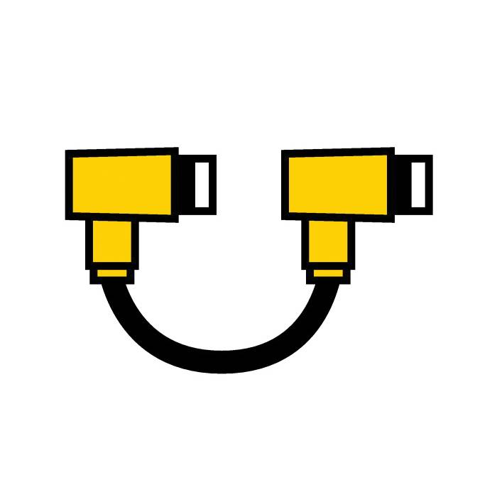 Turck Eurofast® WK 4.4T-2-WK 4.4T Double End Cordset, M12x1 Right Angle Female Connector, 2 m L Cable, 4 Poles