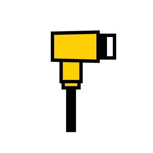 Turck Eurofast® WK 4T-10-P7X2 Single End Cordset, M12x1 Right Angle Female Connector, 10 m L Cable, 4 Poles