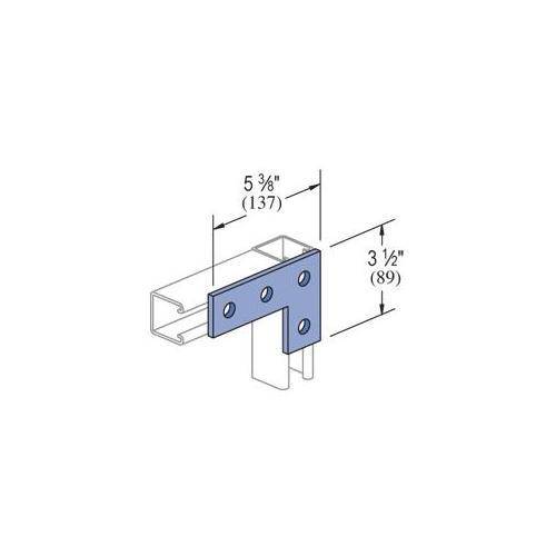 Unistrut® P1380A-EG Channel Flat Plate Fitting, 4 Holes, 5-3/8 in L x 1-5/8 in W x 1/4 in THK, HRPO Steel