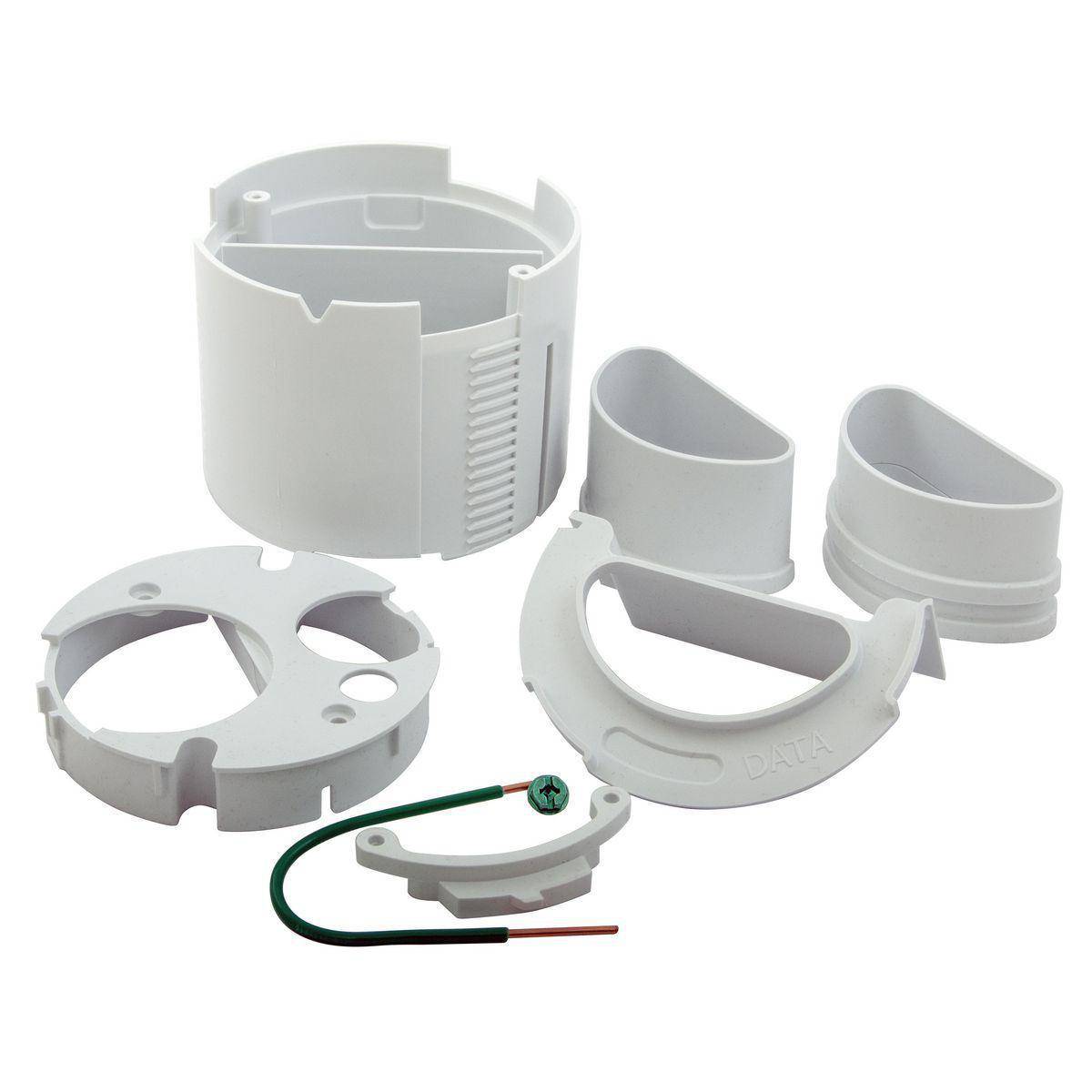Wiring Device-Kellems CFBS1R4FFCUP CFB Floorbox, For Use With CFBS1R4FFCVR Series Furniture Feed Covers, Non-Metallic, White