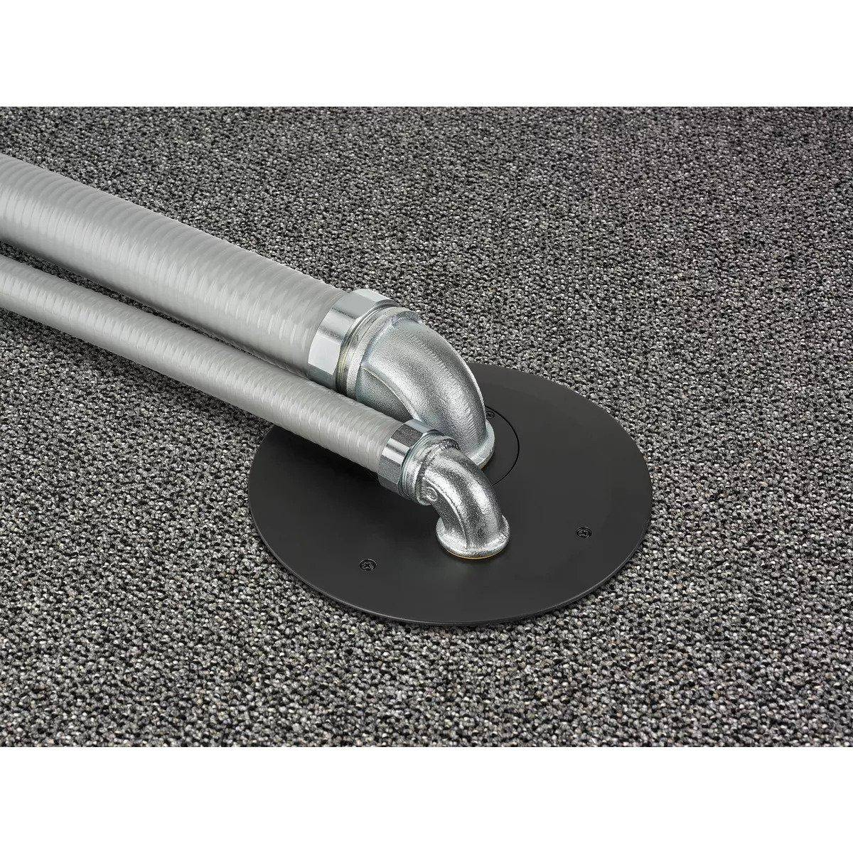 Wiring Device-Kellems CFBS1R8FFCVRBLK CFB Furniture Feed Recessed, 8 in Dia, 9.5 in W, Aluminum Flat Cover