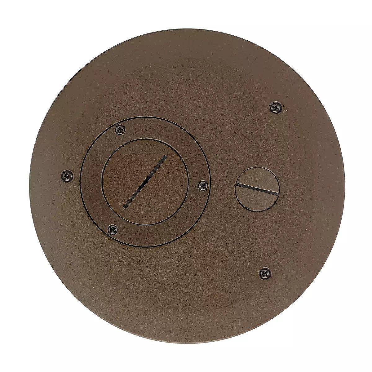 Wiring Device-Kellems CFBS1R8FFCVRBRZ CFB Furniture Feed Recessed, 8 in Dia, 9.5 in W, Aluminum Flat Cover