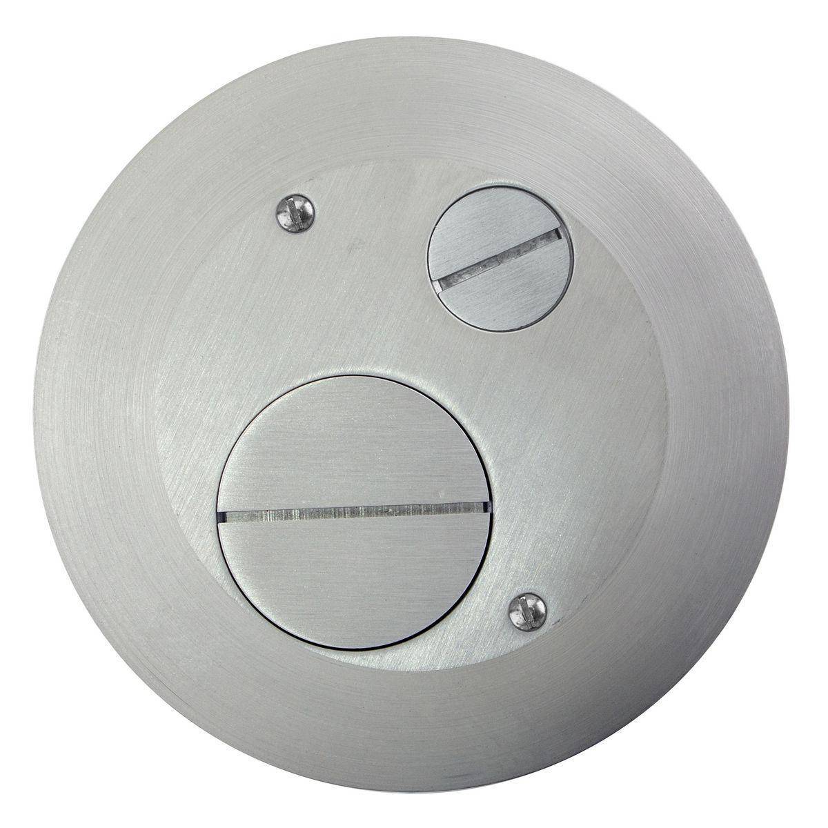 Wiring Device-Kellems S1R4FFCVRALU S1R Concrete Floorboxes, 4 in Dia, 5.5 in W, Furniture Feed Cover
