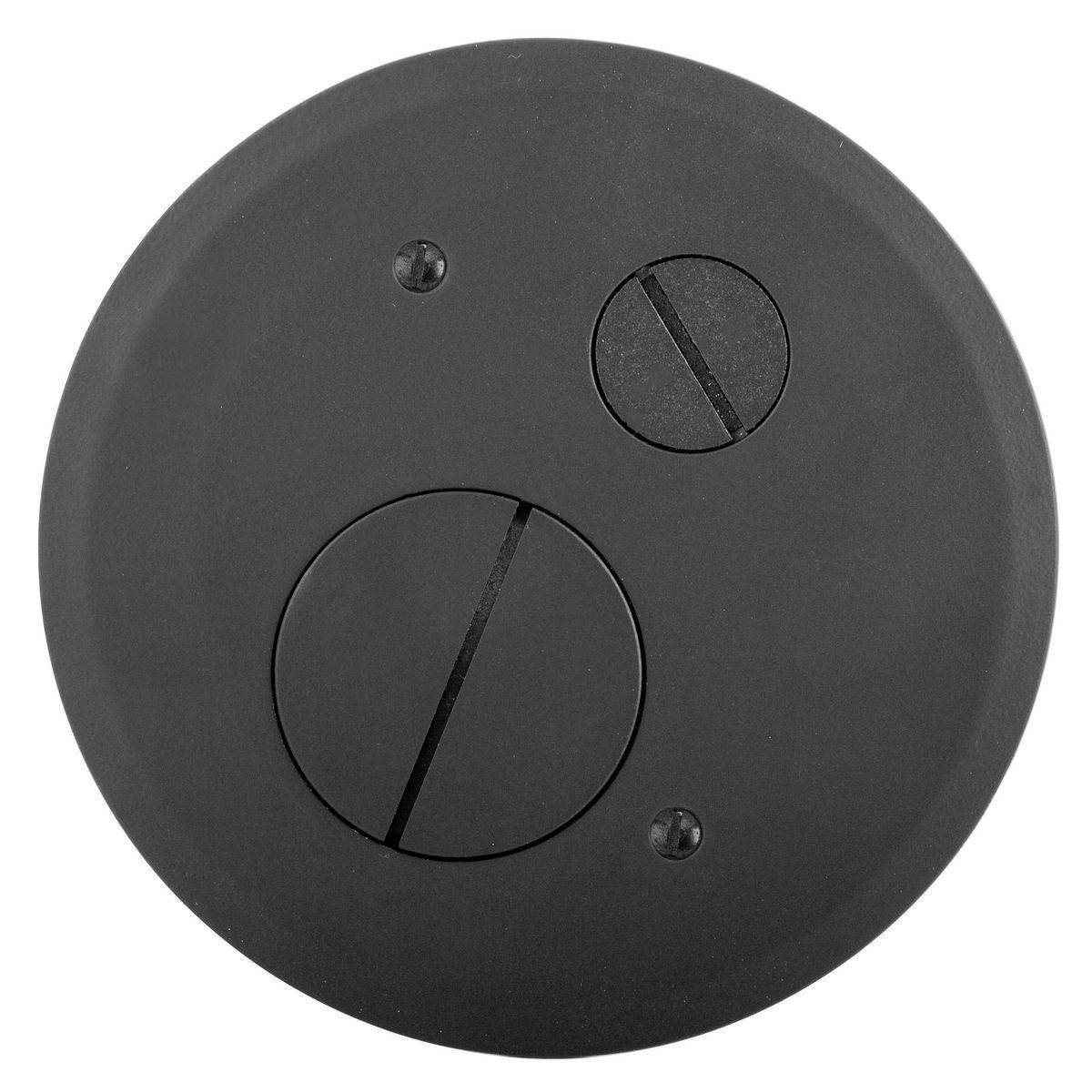 Wiring Device-Kellems S1R4FFCVRBLK S1R Concrete Floorboxes, 4 in Dia, 5.5 in W, Furniture Feed Cover, Cast Aluminum