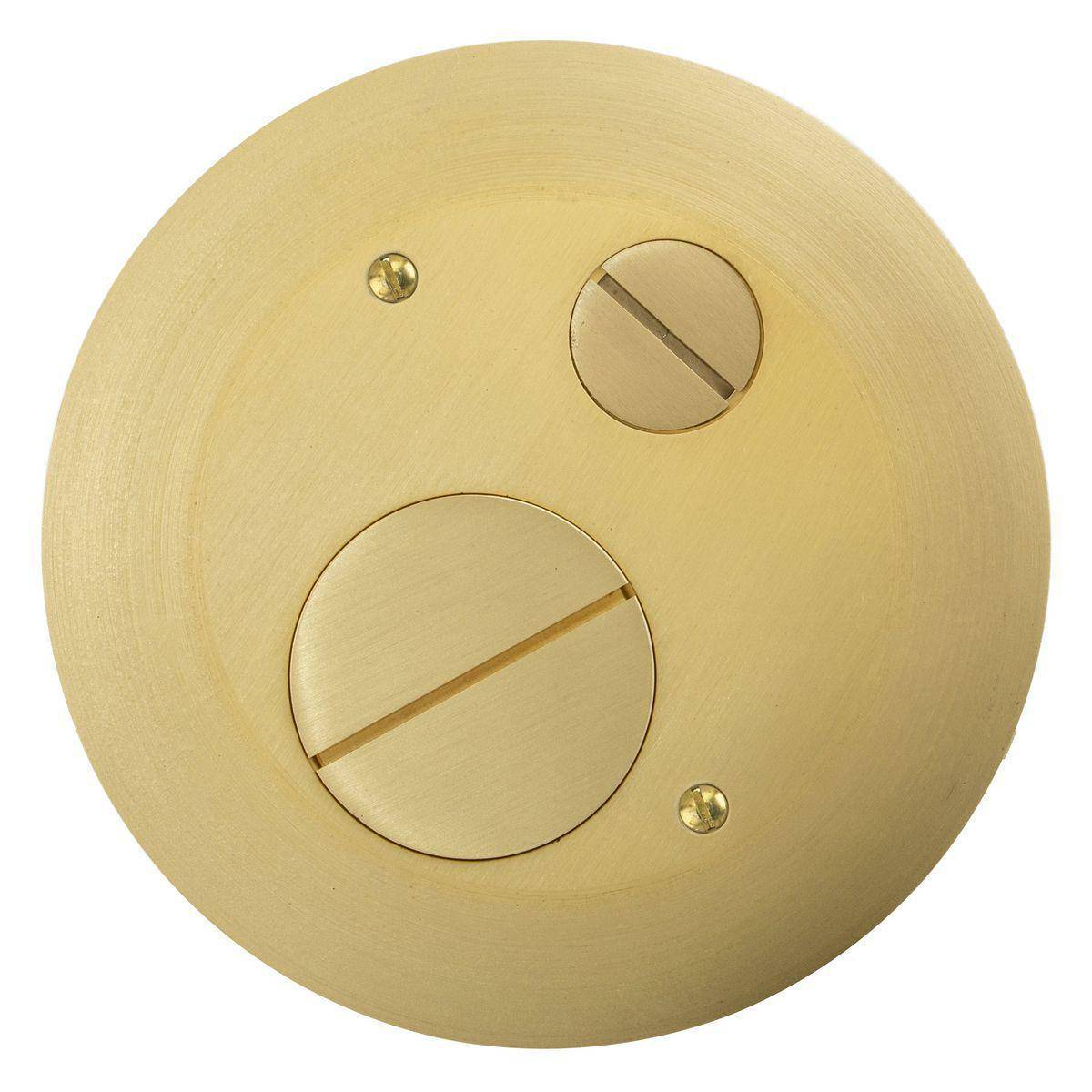 Wiring Device-Kellems S1R4FFCVRBRS S1R Concrete Floorboxes, 4 in Dia, 5.5 in W, Furniture Feed Cover, Cast Aluminum