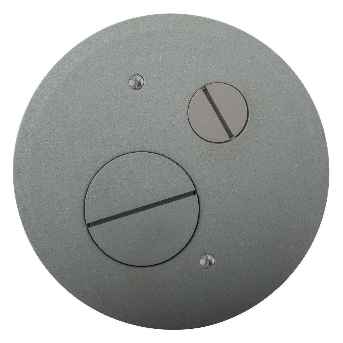 Wiring Device-Kellems S1R4FFCVRGRY S1R Concrete Floorboxes, 4 in Dia, 5.5 in W, Furniture Feed Cover, Cast Aluminum