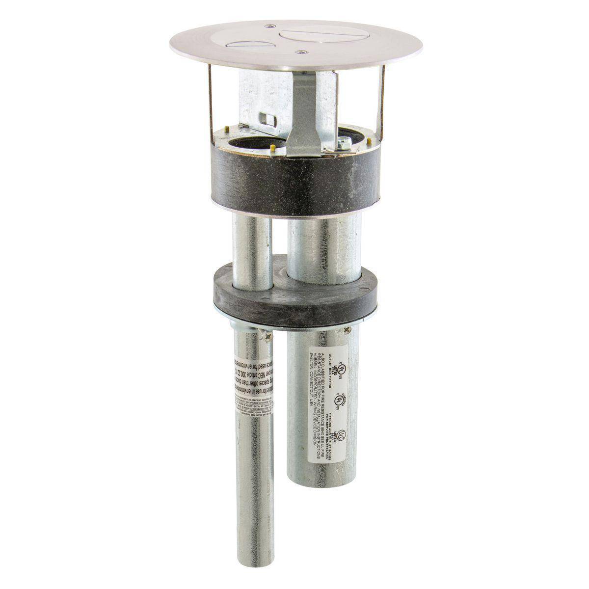 Wiring Device-Kellems S1R4PTFFALU S1R Fire-Rated Poke-Through Component Furniture Feed 4 in Series, Furniture Feed Cover, Fabricated