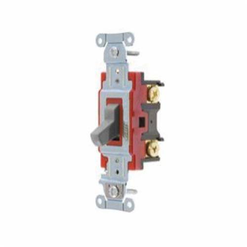 EATON Arrow Hart® 1222GY 1220 Automatic Grounding Construction Grade Toggle Switch, 120/277 V, 20 A, 1 hp Power Rating