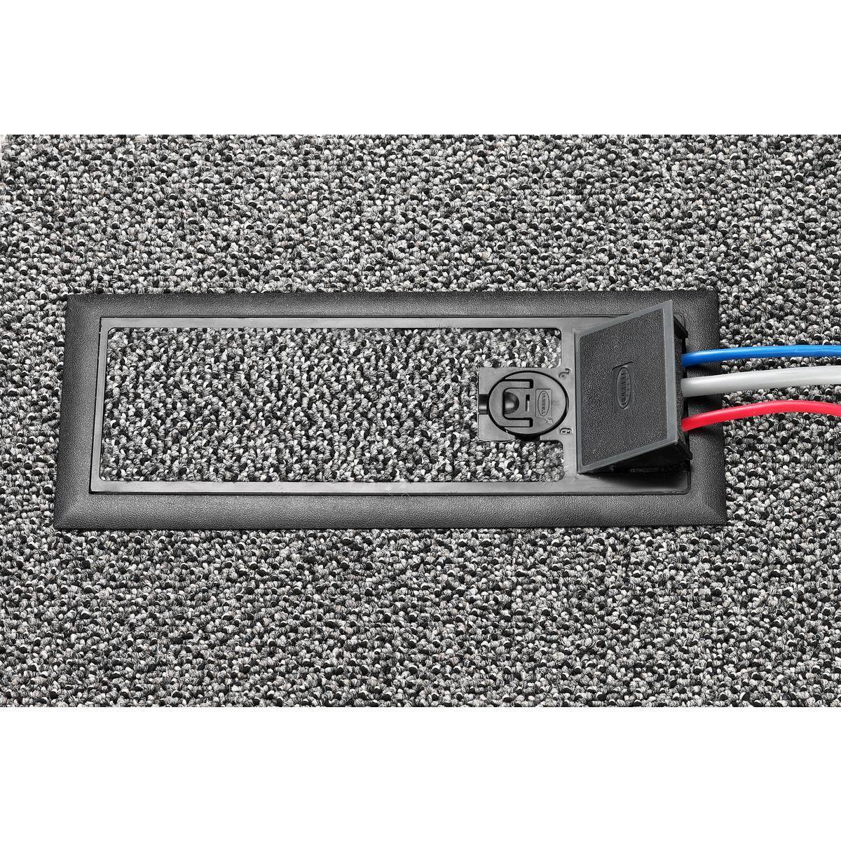 PREMISE WIRING 3SFBCBKA Rectangular Standard Floor Box Cover With Steel Insert Plate, 12.2 in L x 5.52 in W x 0.88 in D, Polycarbonate