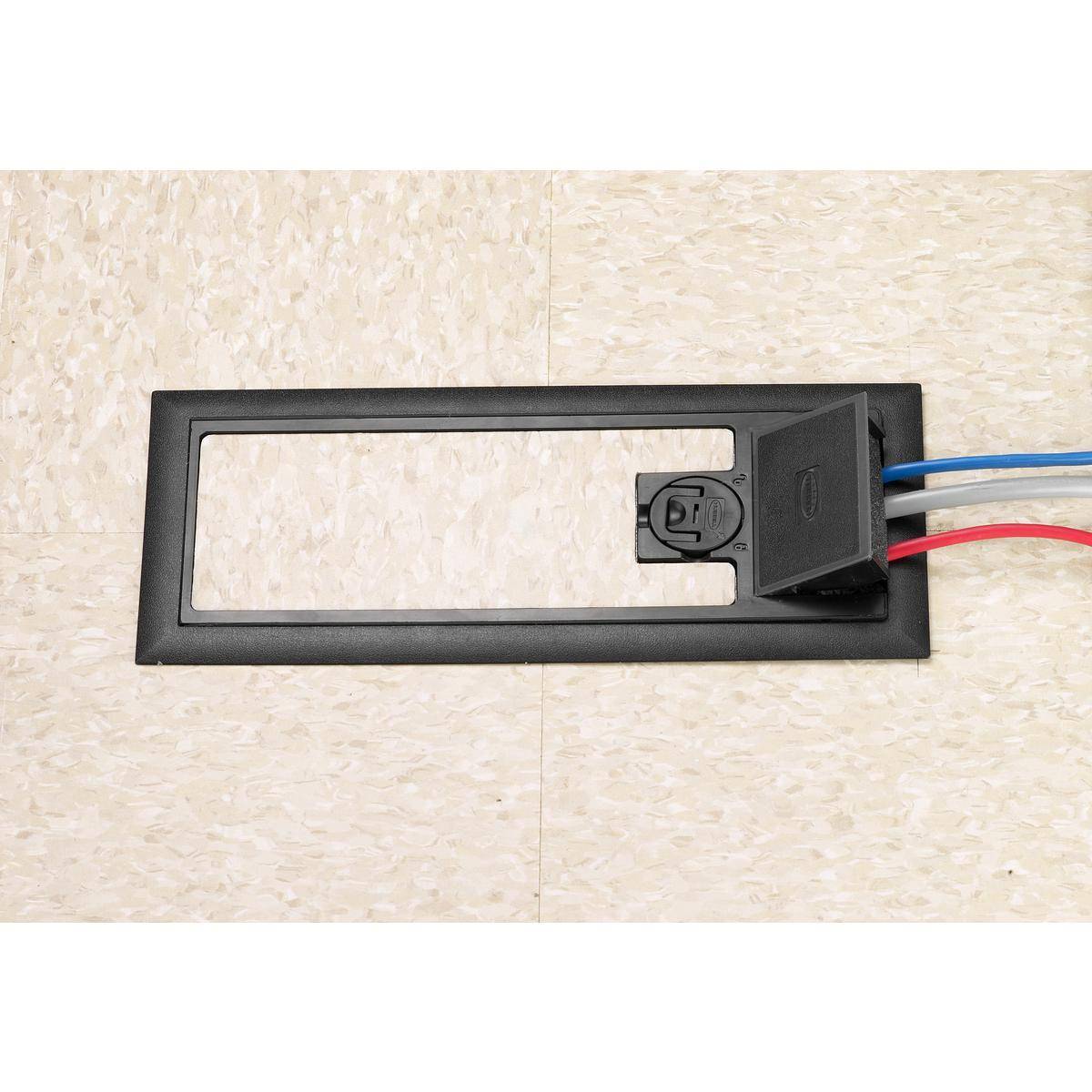 PREMISE WIRING 3SFBCBKA Rectangular Standard Floor Box Cover With Steel Insert Plate, 12.2 in L x 5.52 in W x 0.88 in D, Polycarbonate