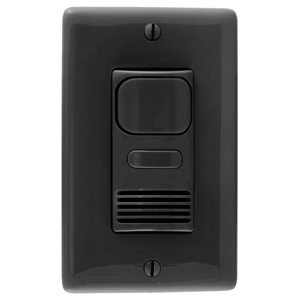 Wiring Device-Kellems H-MOSS® AD2000BK1 1-Button 1-Circuit 1 Relay Adjustable Dual Technology Occupancy Sensor Switch With Photocell, 120/277 VAC, Passive Infrared/Ultrasonic Sensor, 1000 sq-ft Coverage, Threaded Mount