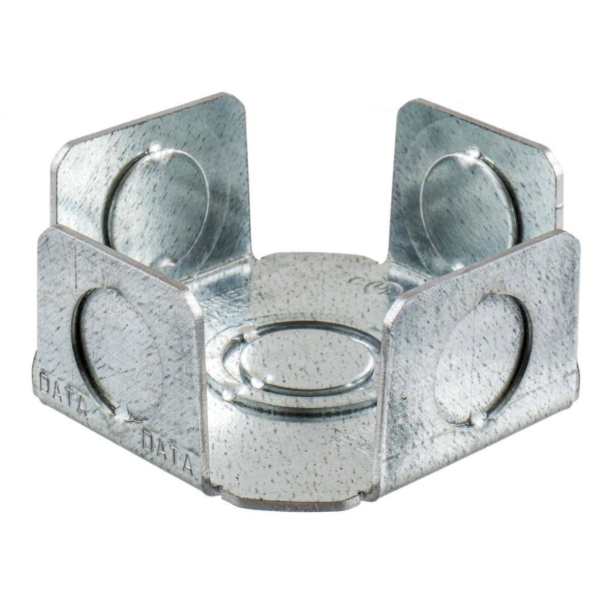 Wiring Device-Kellems AFBS1R4BOTTOM Replacement Bottom Knockout Plate, For Use With Hubbell® SystemOne™ 4 in Round Recessed Floor Box, (4) 1/2 in Sides, (1) 1/2, 3/4 and 1 in Concentric Bottom Knockouts, Suwface Mount, Stamped Steel