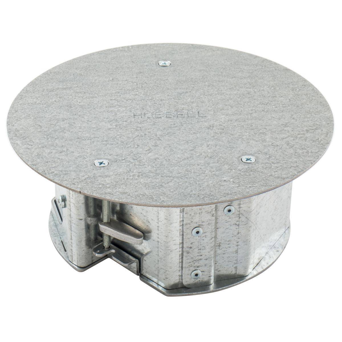 Wiring Device-Kellems SystemOne AFBS1R6BASE Furniture Feed Floor Box With Temporary Installation Cover, Steel, 4 Knockouts, 3.08 in H