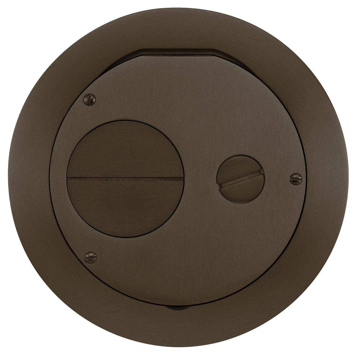 Wiring Device-Kellems SystemOne™ AFBS1R6FFCVRBRZ AFB Fabricated Furniture Feed Floor Box Cover With 2 in, 3/4 in Threaded Hubs, 6 in Dia, Composite/Aluminum