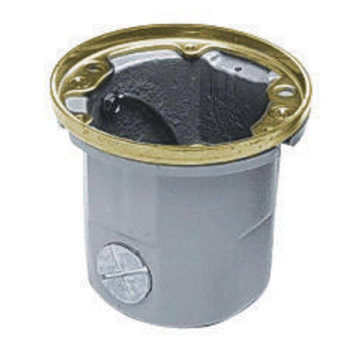 Wiring Device-Kellems B2588275 Standard Concrete Floor Box, Cast Iron, 18.5 cu-in Capacity, 1 Gangs, 4 Knockouts, 3.22 in L x 4.09 in W x 3.65 in H