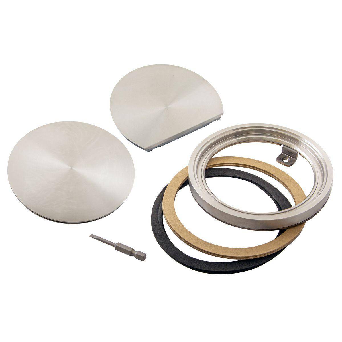 Wiring Device-Kellems CFBS1R4T2CVRSS Floor Box Replacement Cover With Tile Flange, Stainless Steel