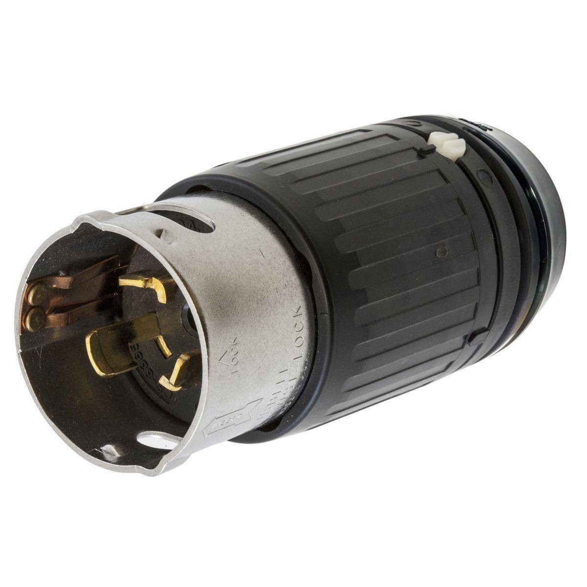 Wiring Device-Kellems Twist-Lock® CS8365CA10 3-Phase Heavy Duty Grounding Locking Plug, 250 VAC, 50 A, 3 Poles, 4 Wires