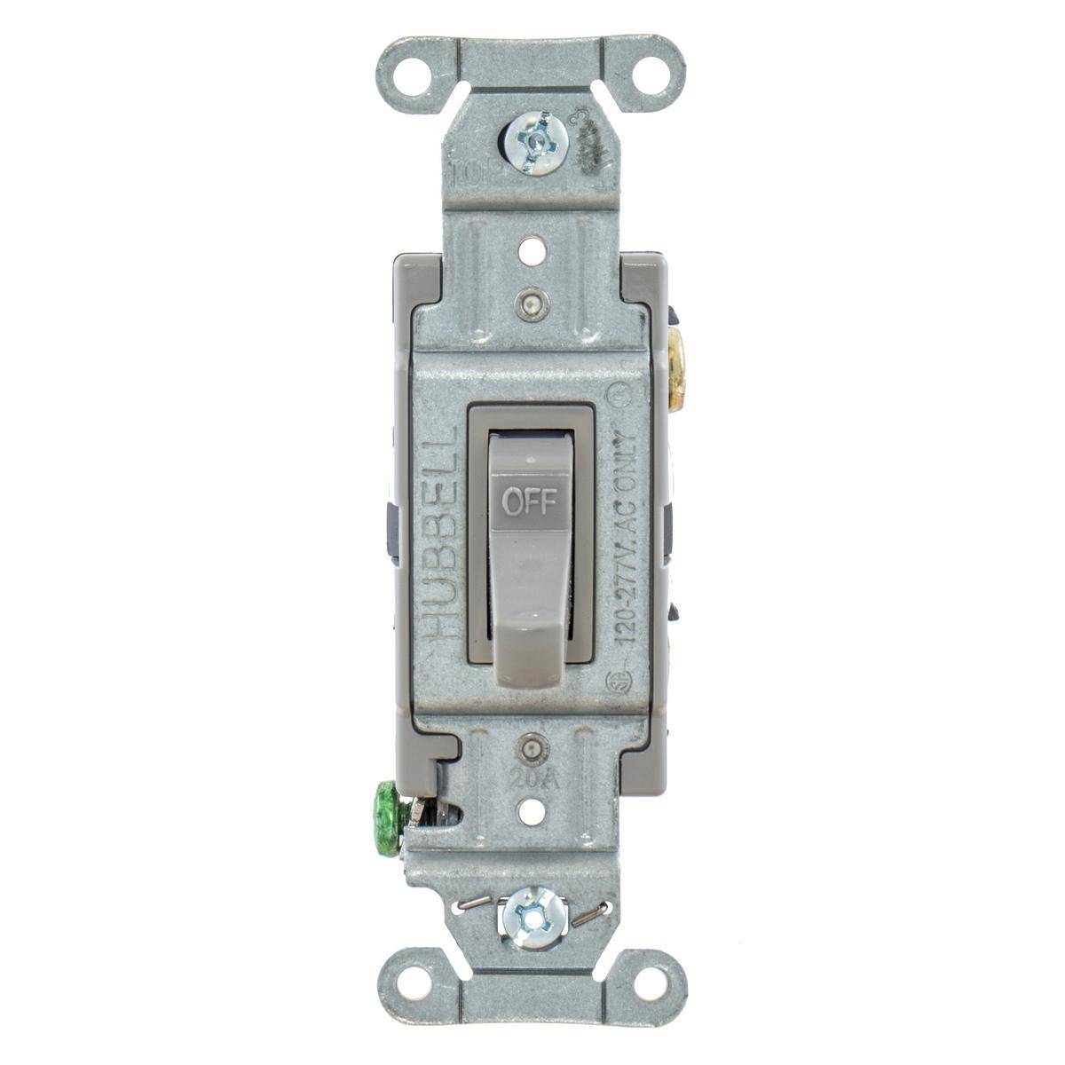 EATON Arrow Hart CSB120GY Specification Grade Toggle Switch, 120/277 V, 20 A, 1/2 hp Power Rating