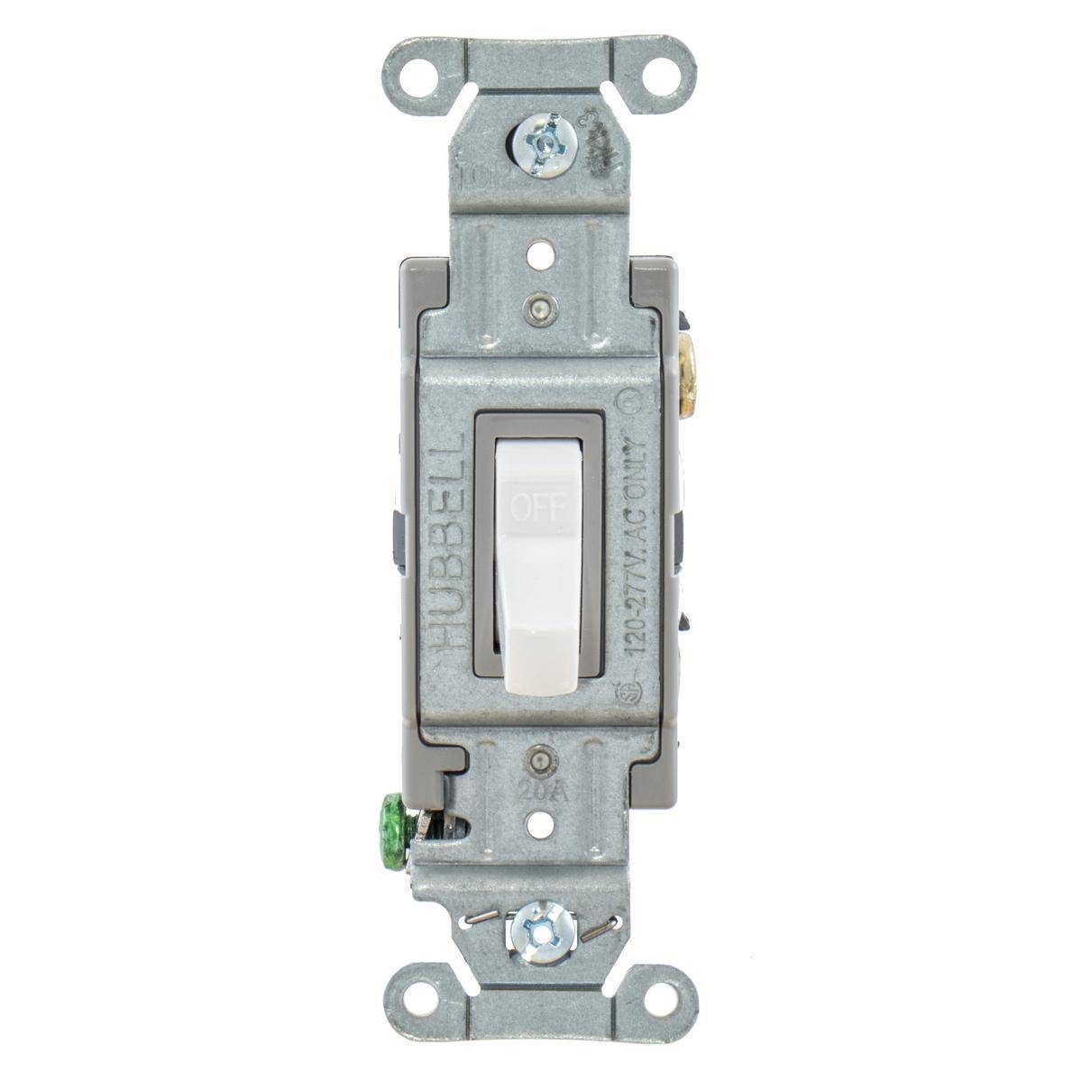 EATON Arrow Hart CSB115W Specification Grade Toggle Switch, 120/277 V, 15 A, 1/2 hp, 2 hp Power Rating