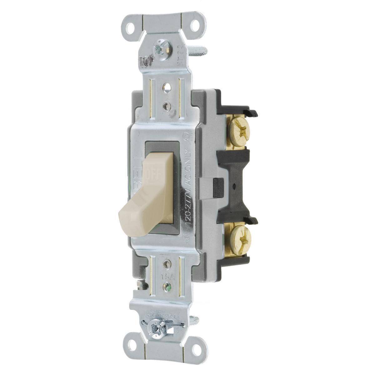 EATON Arrow Hart® CSB215LA CSB Commercial/Specification Grade Toggle Switch, 120/277 VAC, 15 A, 1/2, 2 hp Power Rating