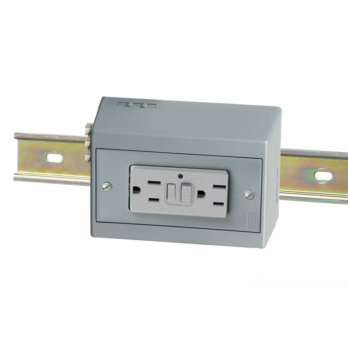 Wiring Device-Kellems DRUBGFI15H 1-Outlet, 125 VAC, 15 A, 2 Poles, 3 Wires, Gray