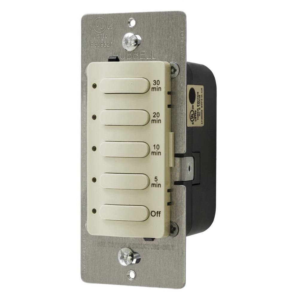 Wiring Device-Kellems DT5030I Countdown Fixed Standard Timer Wall Switch With Red LED Indicator, OFF, 5, 10,20, 30 min Setting, 120/277 VAC, 2 Poles