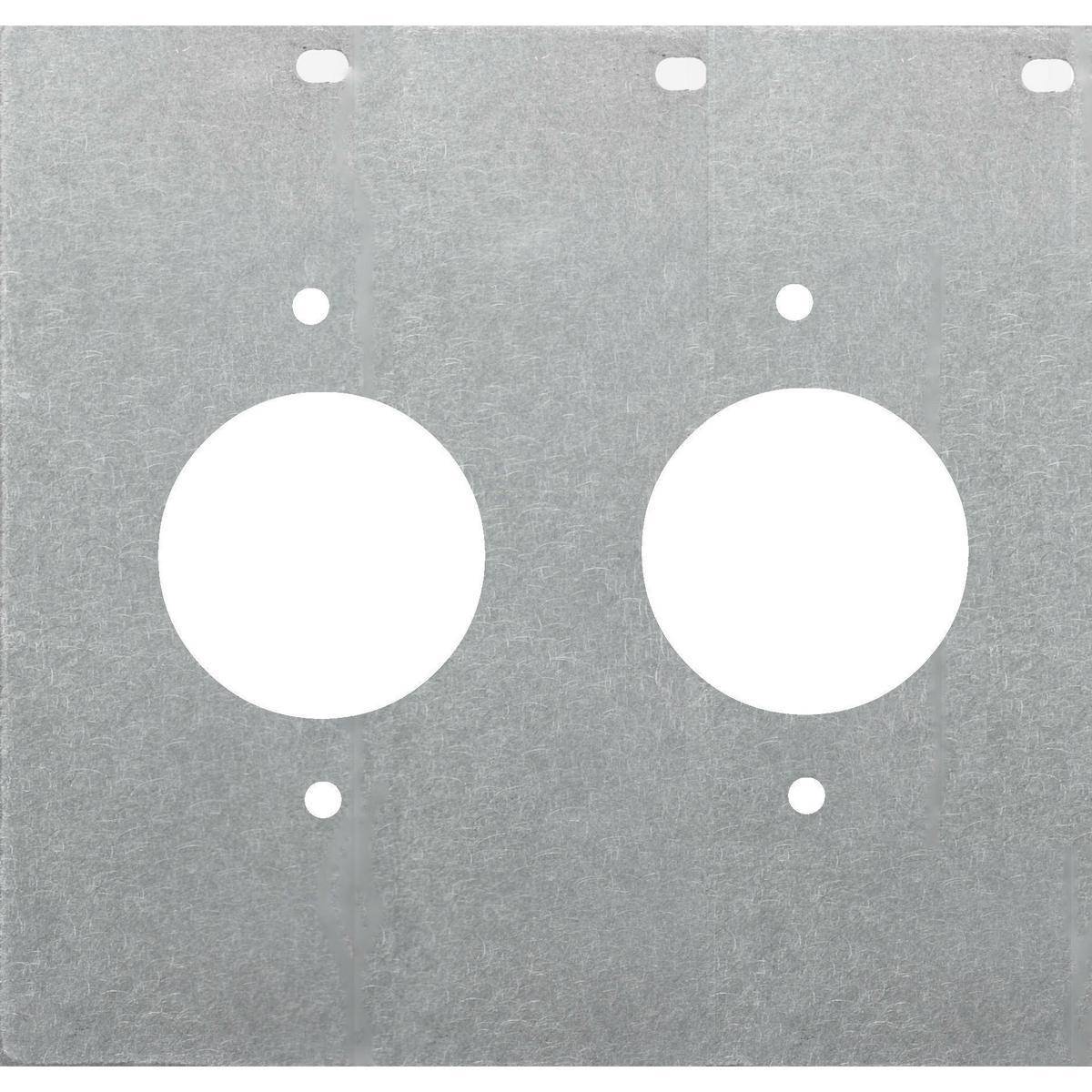 Wiring Device-Kellems ScrubShield® Twist-Lock® FB10TLB CFB10 3-Gang Dedicated Mounting Plate With (2) Twist-Lock® 1.6 in Diameter Opening, For Use With CFB10 Series 10-Gang Recessed Concrete Floor Boxes, 1.56 in Dia Opening, Screw Mount, Stamped Steel