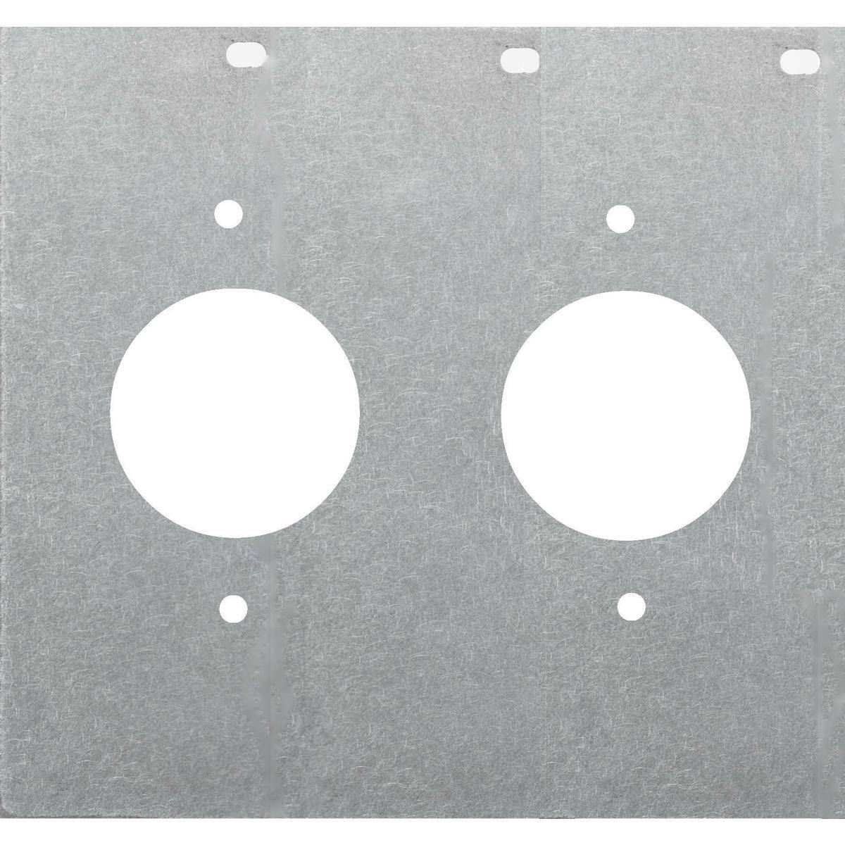 Wiring Device-Kellems ScrubShield® Twist-Lock® FB10TLY CFB10 Mounting Plate With (2) Twist-Lock®/ Simplex 1.4 in Diameter Opening, 5.44 in L x 5.19 in W, 10 Gangs, Galvanized Stamped Steel