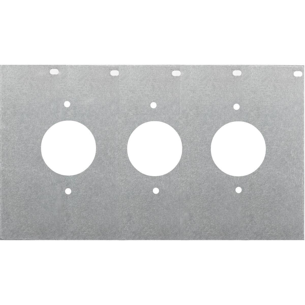 Wiring Device-Kellems ScrubShield® Twist-Lock® FB10TLZ CFB10 Mounting Plate With (3) Twist-Lock®/ Simplex 1.4 in Diameter Opening, 9.06 in L x 5.19 in W, 10 Gangs, Galvanized Stamped Steel
