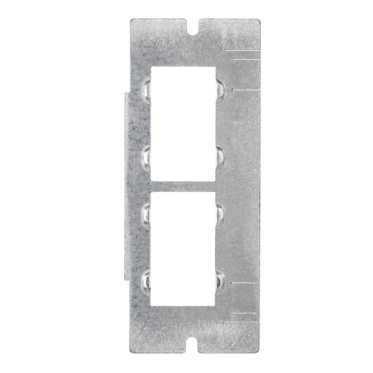 PREMISE WIRING ScrubShield® FBMP2IM Double 1U Hubbell station Opening Mounting Plate, 1 Gangs, Stamped Steel