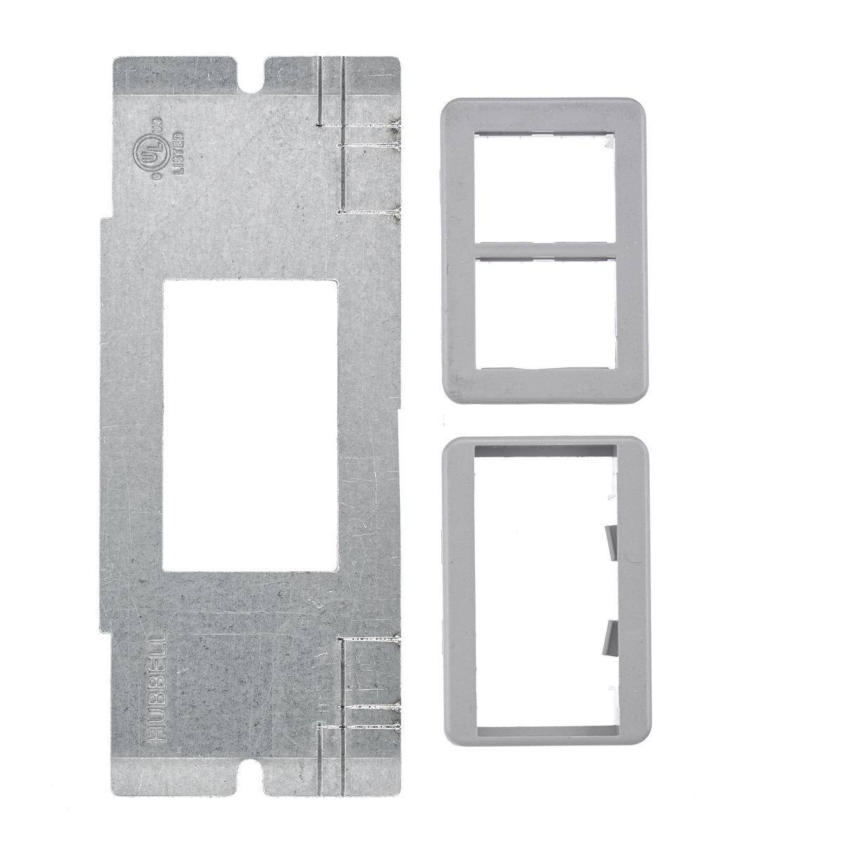 Wiring Device-Kellems FBMPTRAC Standard Sized Faceplate With (1) Style Line®/Decorator Opening, 2/4/6 Gangs, Galvanized Stamped Steel