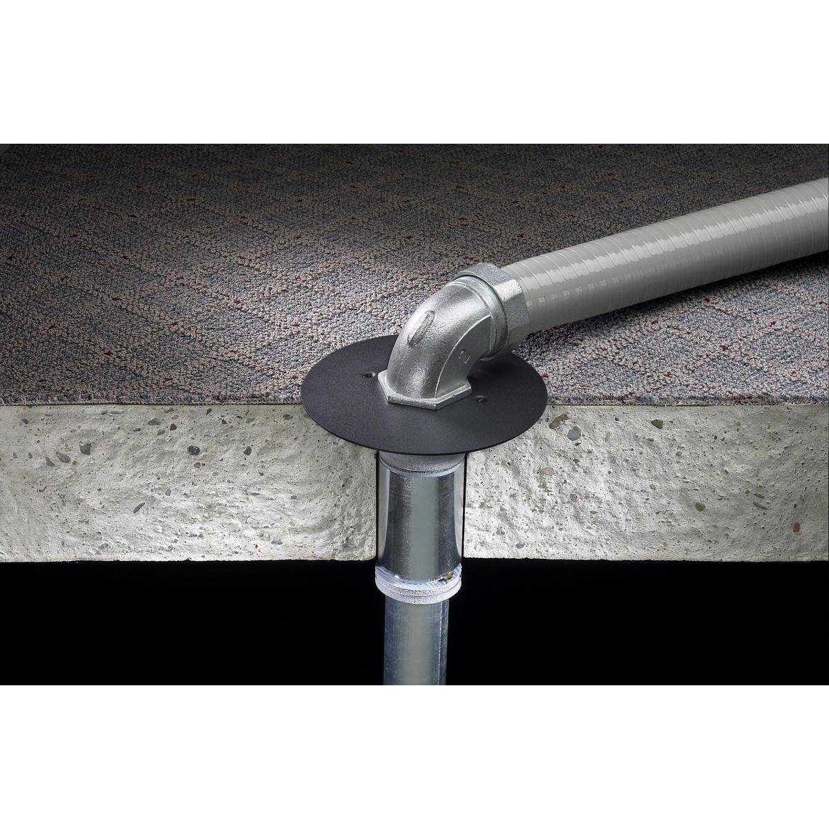 PREMISE WIRING FF2BK Fire Rated Poke Through Cover, 8 in Dia, 1/4 in D, Aluminum
