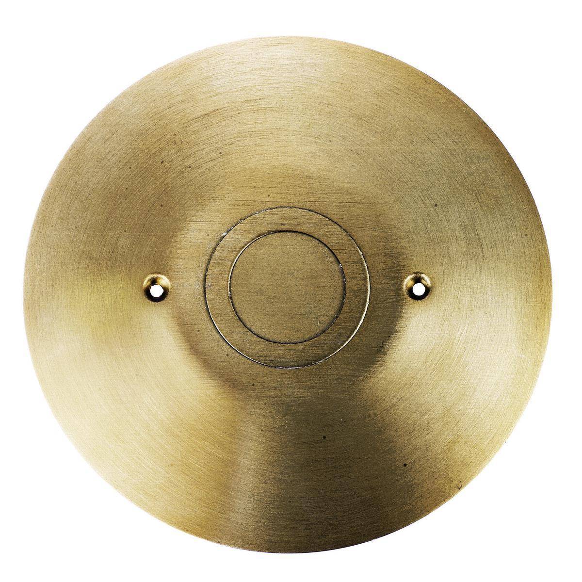 Wiring Device-Kellems FF2BRS Furniture Feed Large Capacity Low Voltage Standard Sized Flange and Cover Assembly, 8 in Dia, Brass
