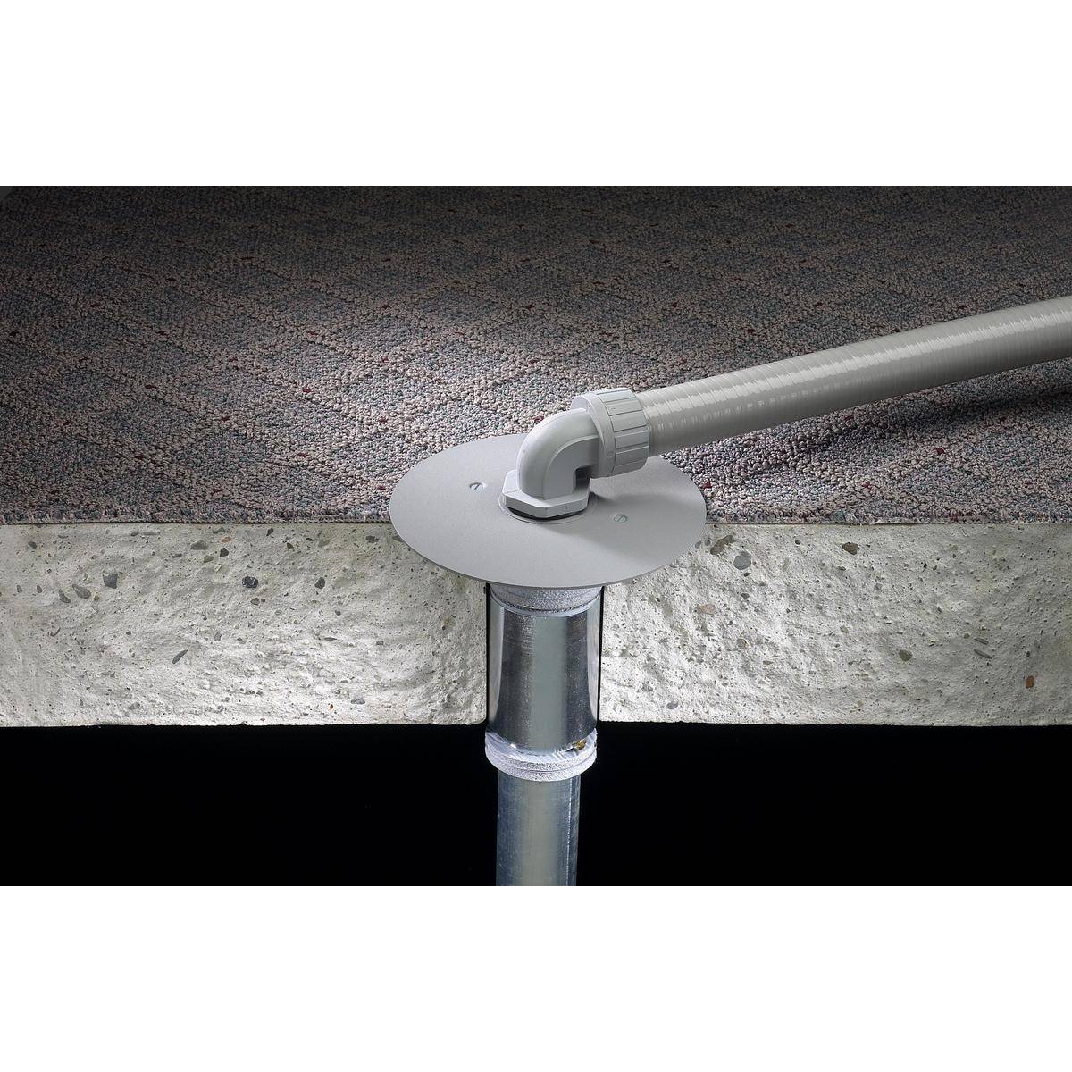 PREMISE WIRING FF2GY Furniture Feed Large Capacity Fire Rated Poke Through Cover, 8 in Dia, Aluminum
