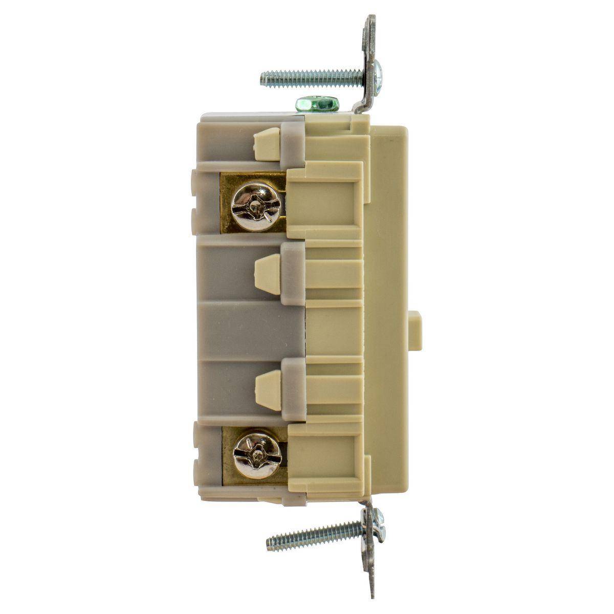 Wiring Device-Kellems Hubbell-PRO™ GF15I 1-Phase Duplex Grounding Standard Straight Blade Screw Mount GFCI Receptacle, 125 VAC, 15 A, 2 Poles, 3 Wires, Ivory