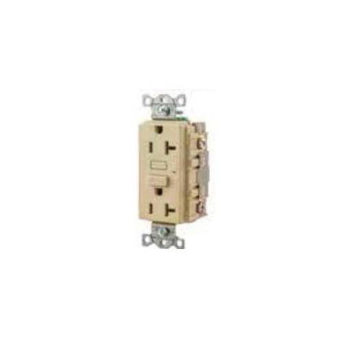 Bryant Electric Hubbell-Pro™ CIRCUITPRO® GF20I 1-Phase Duplex Grounding Heavy Duty Self-Test Standard GFCI Receptacle, 125 VAC, 20 A, 2 Poles, 3 Wires, Ivory