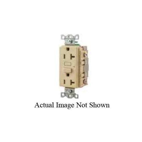 Bryant Electric CIRCUITPRO® GF20LA3 Duplex Grounding Heavy Duty Self-Test Standard GFCI Receptacle, 125 VAC, 20 A, 2 Poles, 3 Wires, Light Almond