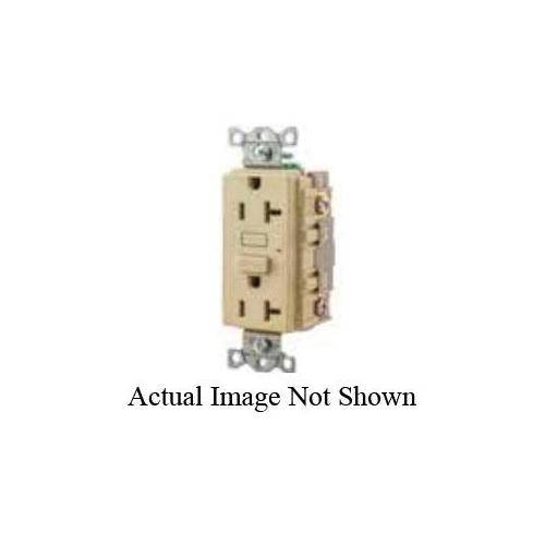 Bryant Electric Hubbell-Pro™ CIRCUITPRO® GF20W 1-Phase Duplex Grounding Heavy Duty Self-Test Standard GFCI Receptacle, 125 VAC, 20 A, 2 Poles, 3 Wires, White