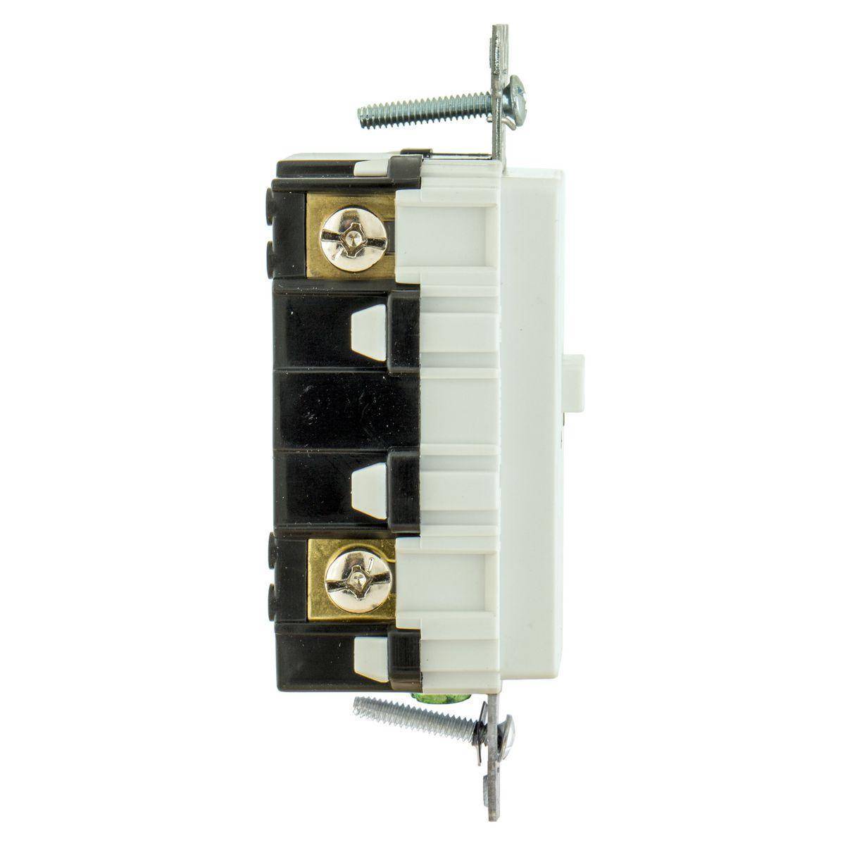 Wiring Device-Kellems AUTOGUARD® GFBFHP20W 1-Phase Blank Face Insulated Standard GFCI Receptacle, 125 VAC, 20 A, 3 Wires, White
