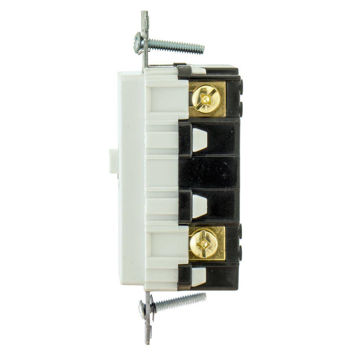 Wiring Device-Kellems AUTOGUARD® GFBFHP20W 1-Phase Blank Face Insulated Standard GFCI Receptacle, 125 VAC, 20 A, 3 Wires, White