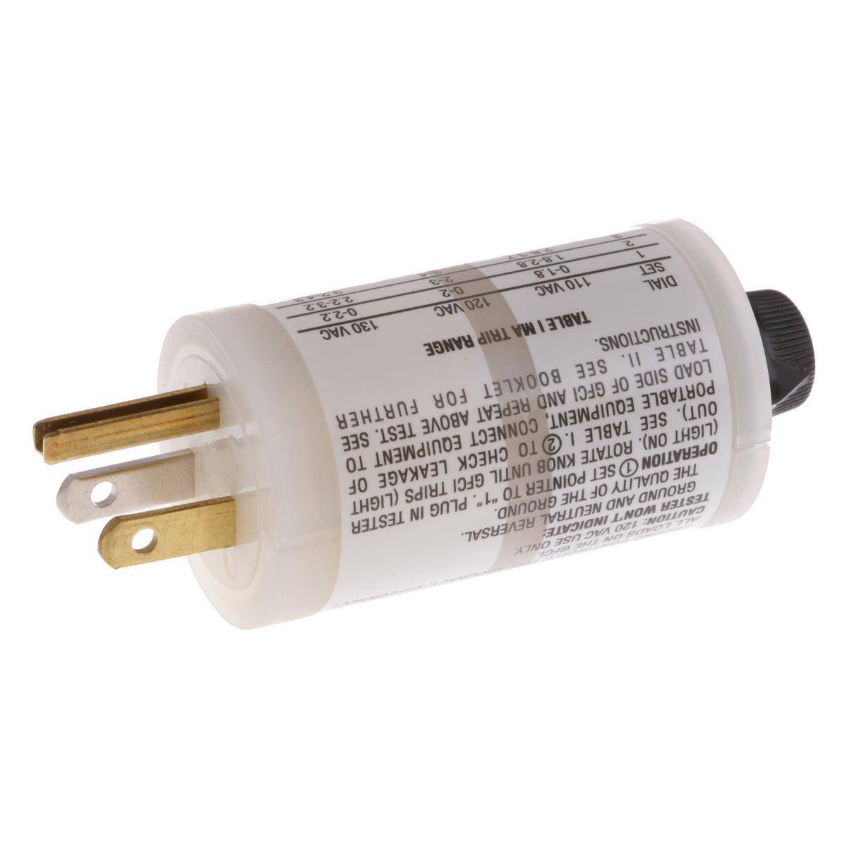 Wiring Device-Kellems Circuit Guard® GFT2G 1-Phase 2-Pole 3-Wire Grounding Heavy Duty Standard Corrosion Resistant Ground Fault Tester, 120 VAC, 15 A Load, NEMA 5-15P Enclosure