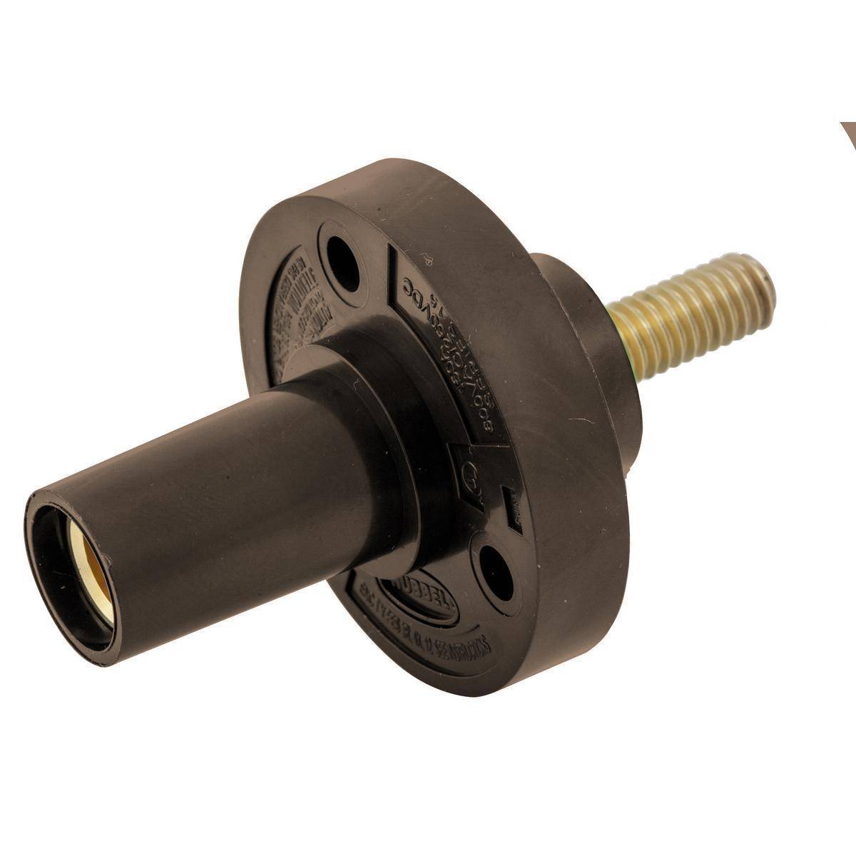 Wiring Device-Kellems HBL15FRSBN 15 Series Extra Heavy Duty Female Single Pole Receptacle, 600 VAC/250 VDC, 150 A, 8 to 2 AWG Wire, Stud Connection