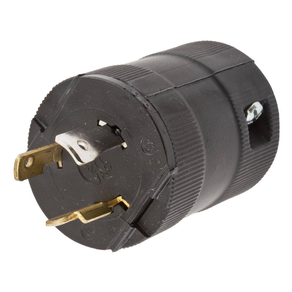 Wiring Device-Kellems Twist-Lock® Valise® HBL2331VBK 1-Phase Grounding Male Cord Mount Locking Plug, 277 VAC, 20 A, 2 Poles, 3 Wires, Black