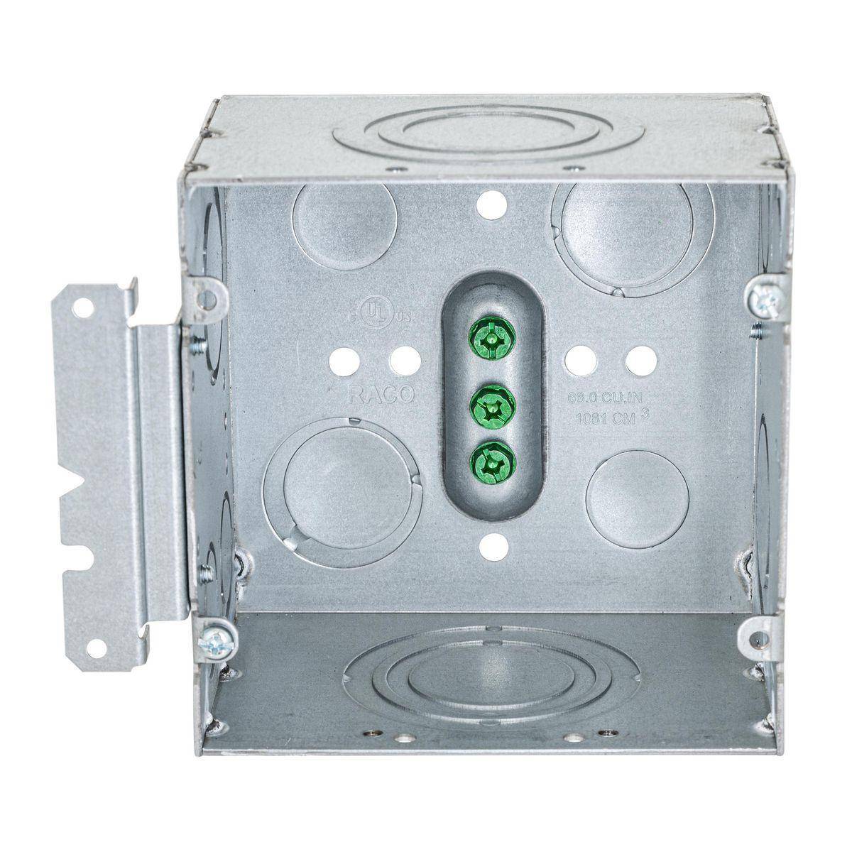Wiring Device-Kellems HBL260H HBL Wall Box Electrical Floor Cover, Steel, 66.7 cu-in Capacity, 2 Gangs, ((4) Back, (6) Side) Knockouts
