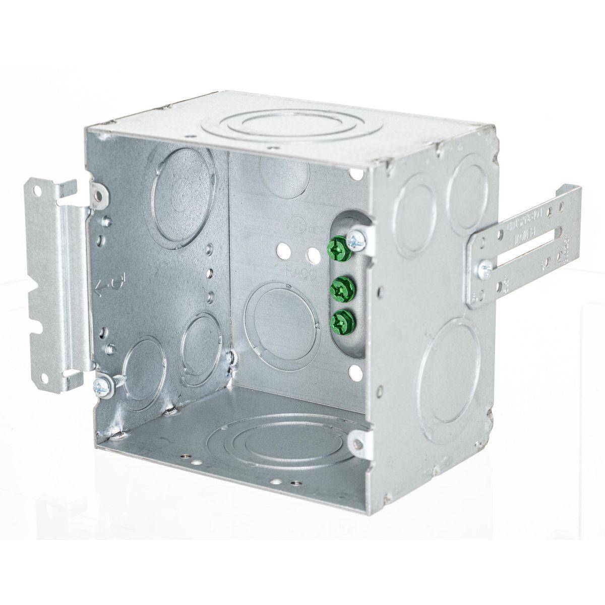 Wiring Device-Kellems HBL260H HBL Wall Box Electrical Floor Cover, Steel, 66.7 cu-in Capacity, 2 Gangs, ((4) Back, (6) Side) Knockouts