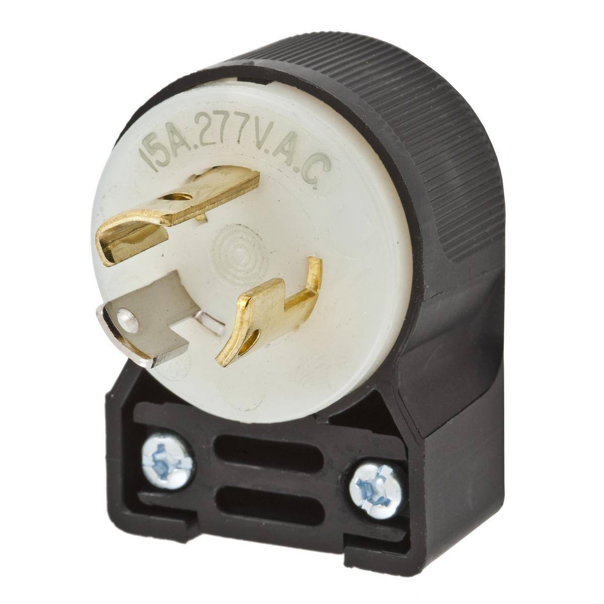 Hubbell® Insulgrip® HBL4770CA Grounding Locking Plug, 277 VAC, 15 A, 2 Poles, 3 Wires