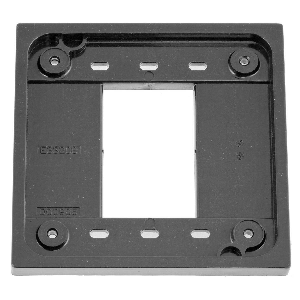 Wiring Device-Kellems 4-PLEX® HBL4APGY Quad Straight Blade Standard Receptacle Adapter Plate, 4.78 in L x 4.78 in W x 0.58 in D, For Use With 1, 2-Gang, 4 in Square Device Box, QuadPlex® Receptacle, Polycarbonate