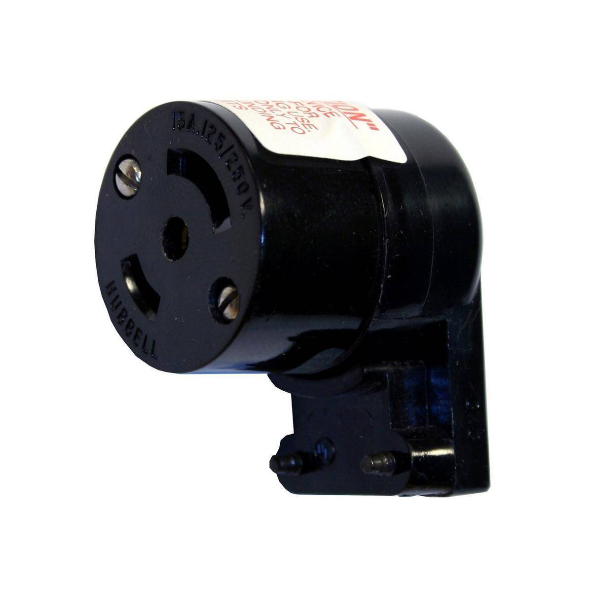 Wiring Device-Kellems Midget Twist-Lock® HBL7433 Female Heavy Duty Non-Grounding Standard Cord Mount Locking Connector, 125/250 VAC, 15 A, 3 Poles, 3 Wires, Black